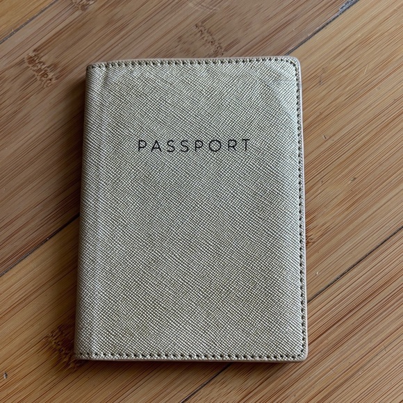 None Accessories - Elegant Gold Passport Holder
